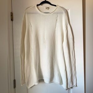 Show me your MuMu White Distressed Sweater Oversized
